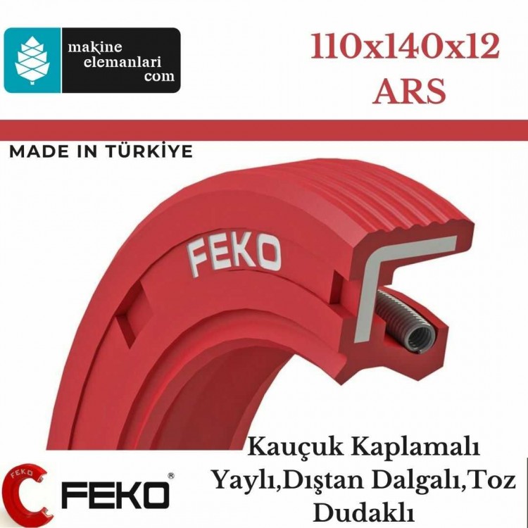 110x140x12 mm FEKO NBR DÖNER MİL YAĞ KEÇESİ TİP-ARS 3441 110*140*12 mm