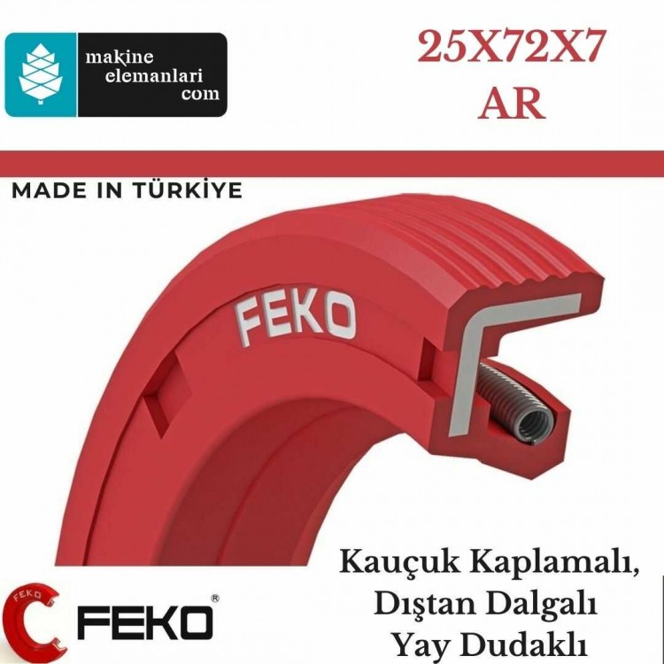 25x72x7 mm FEKO NBR DÖNER MİL YAĞ KEÇESİ TİP-AR 426 25*72*7 mm