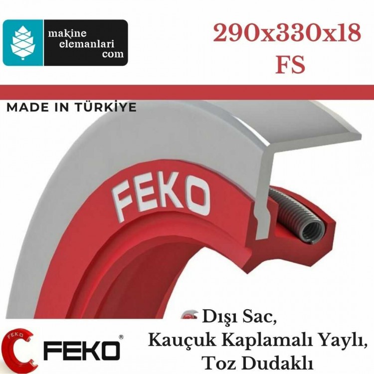 290x330x18 mm FEKO NBR DÖNER MİL YAĞ KEÇESİ TİP-FS 129 290*330*18 mm