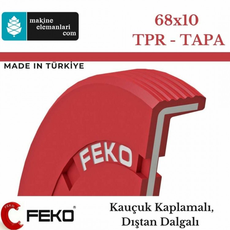 68x10 mm FEKO NBR YAĞ TAPA KEÇESİ TİP-TPR 3089 68*10 mm