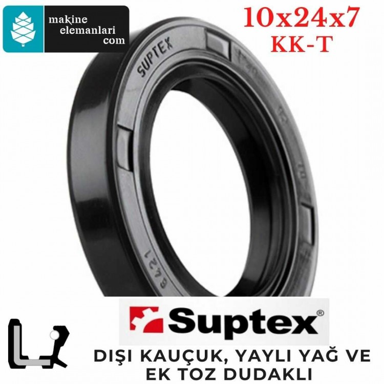 10x24x7 mm SUPTEX KK-T NBR DÖNER MİL YAĞ KEÇESİ 6474 10*24*7 mm
