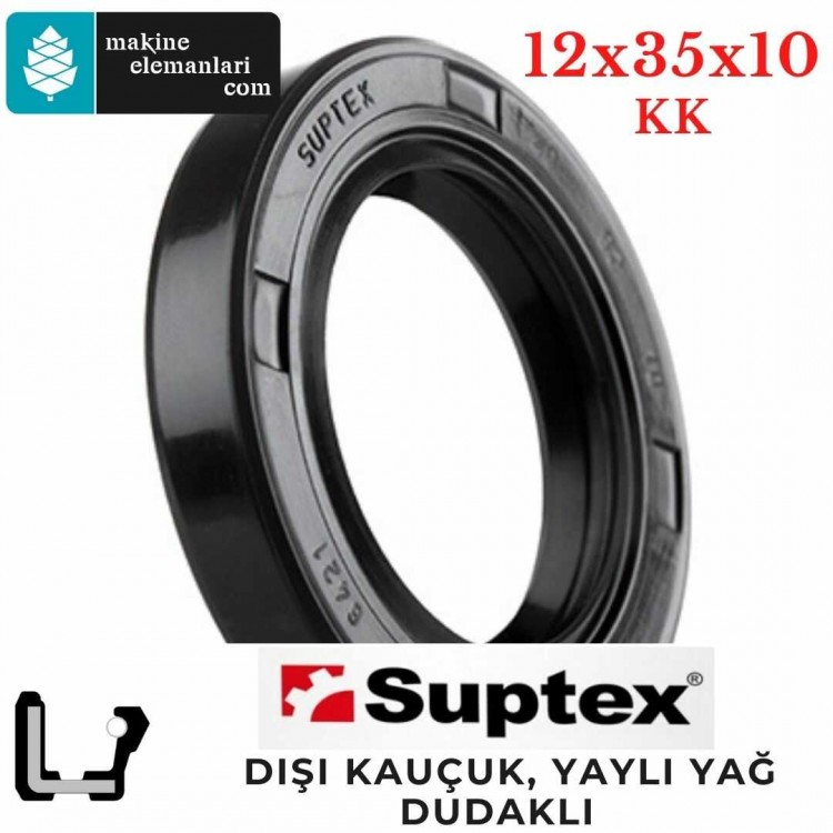 12x35x10 mm SUPTEX KK NBR DÖNER MİL YAĞ KEÇESİ  12*35*10 mm