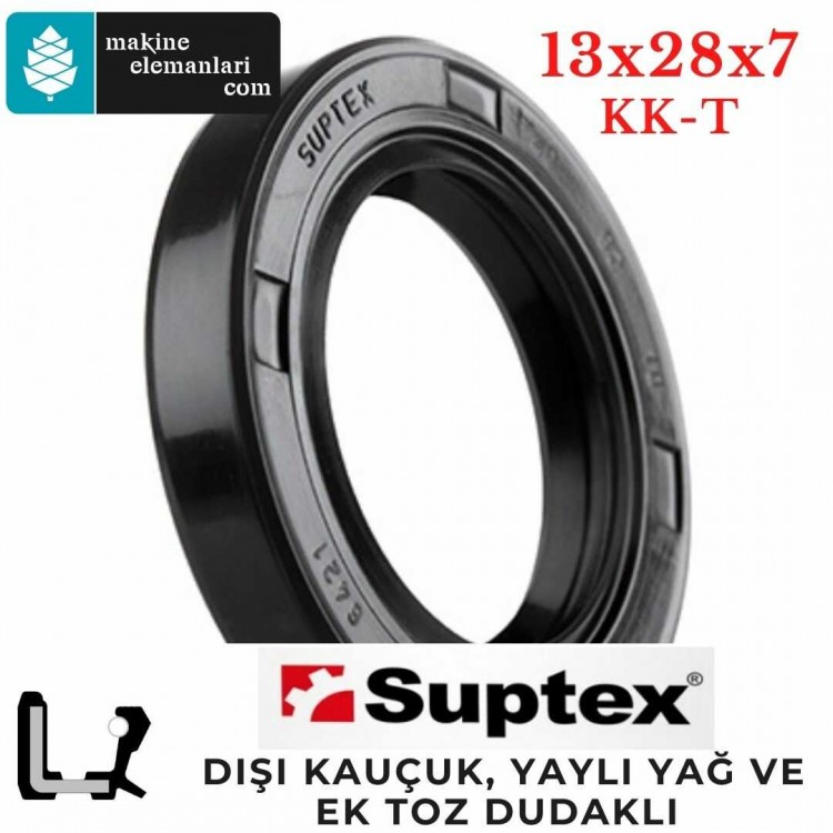 13x28x7 mm SUPTEX KK-T NBR DÖNER MİL YAĞ KEÇESİ 6130 13*28*7 mm