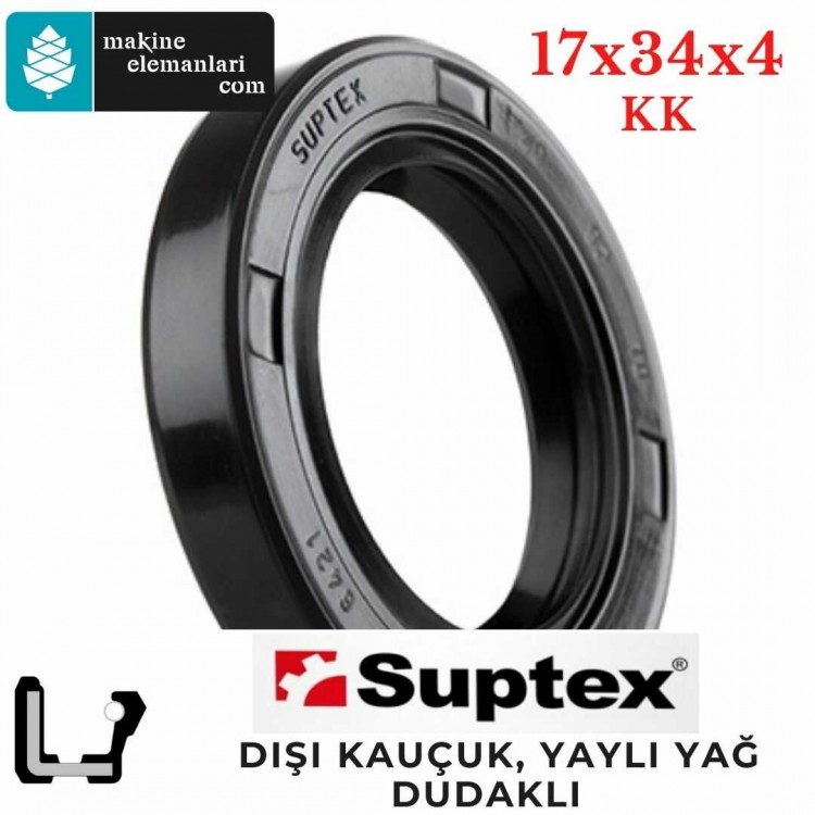 17x34x4 mm SUPTEX KK NBR DÖNER MİL YAĞ KEÇESİ 6922 17*34*4 mm