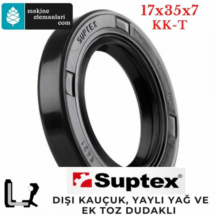 17x35x7 mm SUPTEX KK-T NBR DÖNER MİL YAĞ KEÇESİ 6169 17*35*7 mm