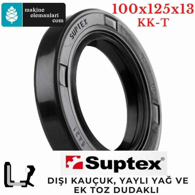 100x125x13 mm SUPTEX KK-T NBR DÖNER MİL YAĞ KEÇESİ 6757 100*125*13 mm
