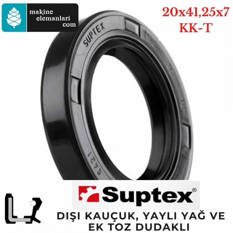 20x41,25x7 mm SUPTEX KK-T NBR DÖNER MİL YAĞ KEÇESİ 8464 20*41,25*7 mm