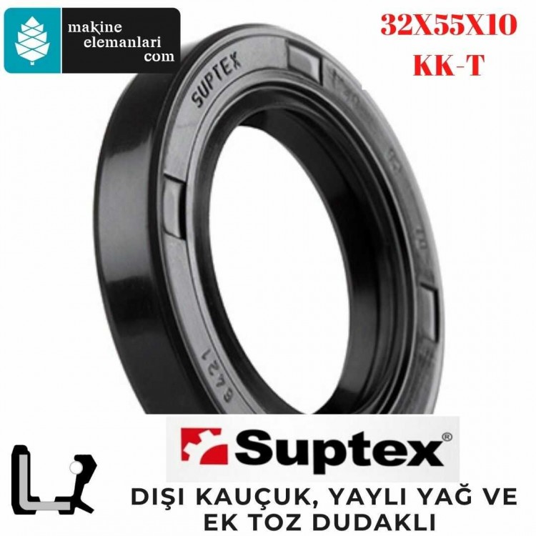 32x55x10 mm SUPTEX KK-T NBR DÖNER MİL YAĞ KEÇESİ 6323 32*55*10 mm