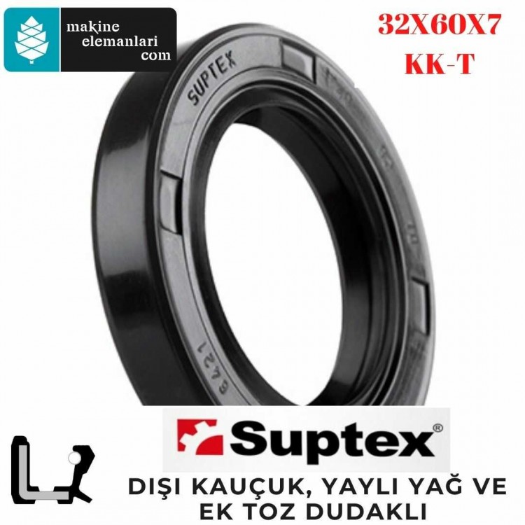 32x60x7 mm SUPTEX KK-T NBR DÖNER MİL YAĞ KEÇESİ 8966 32*60*7 