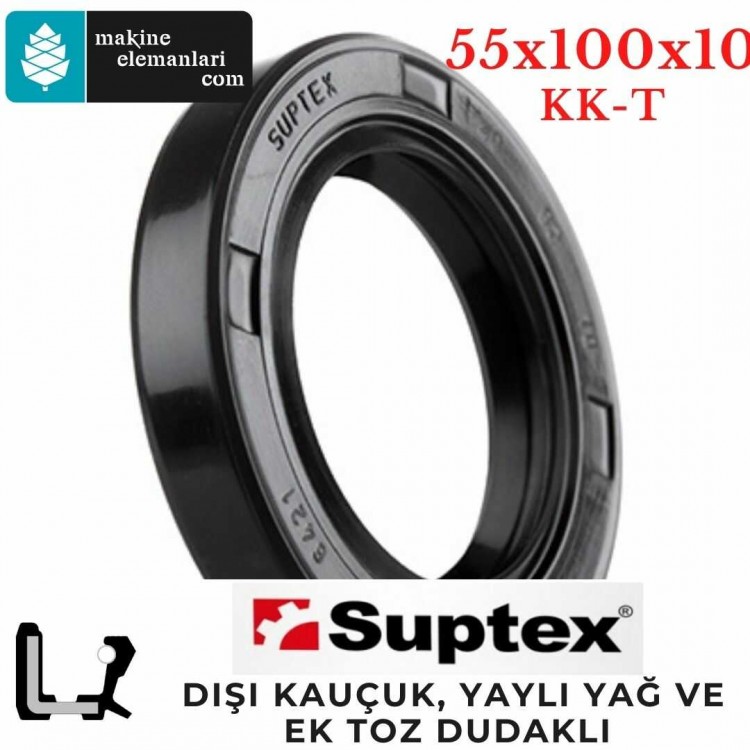 55x100x10 mm SUPTEX KK-T NBR DÖNER MİL YAĞ KEÇESİ 8057 55*100*10 mm
