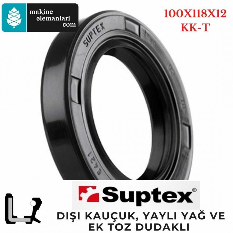 100x118x12 mm SUPTEX KK-T NBR DÖNER MİL YAĞ KEÇESİ 9465 100*118*12 mm