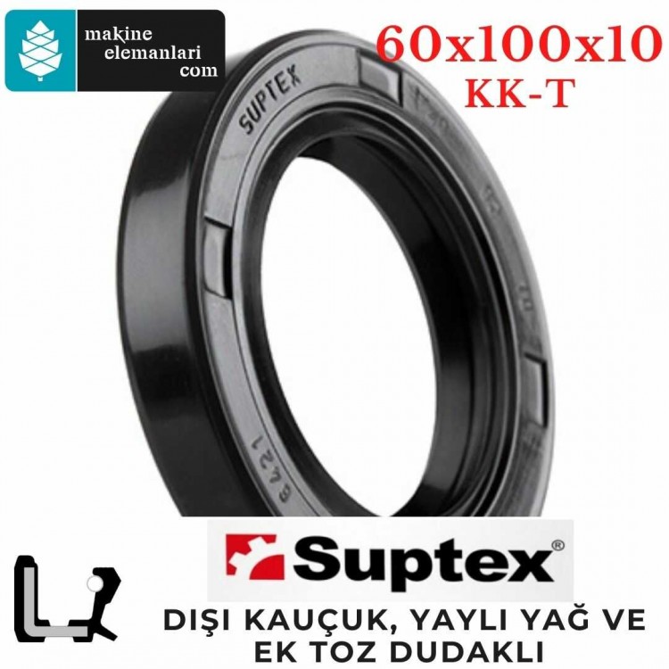 60x100x10 mm SUPTEX KK NBR DÖNER MİL YAĞ KEÇESİ 8728 60*100*10 mm