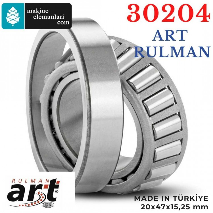 30204 Art Konik Makaralı Rulman  20x47x15,25 mm - 20*47*15,25 mm