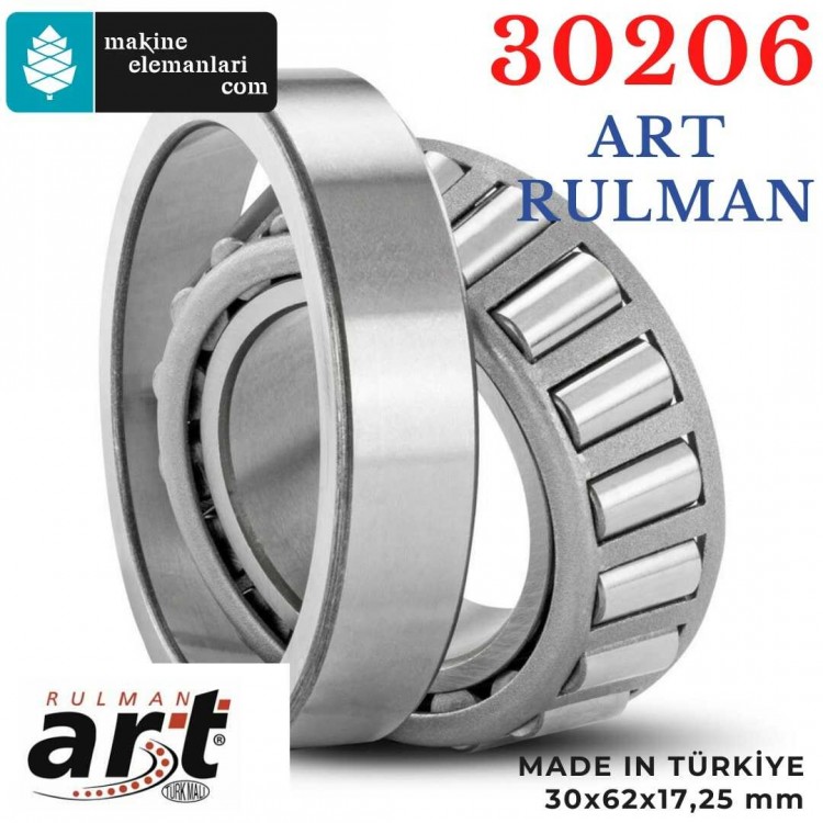 30206 Art Konik Makaralı Rulman  30x62x17,25 - 30*62*17,25 mm