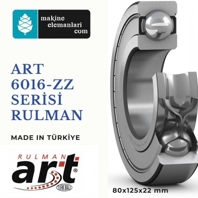 6016 ZZ Art rulman Çelik Kafes 80x125x22 mm 80*125*22 mm