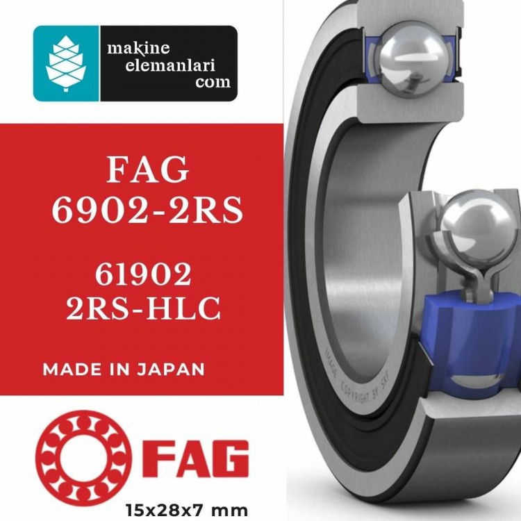 6902 2rs-HLC FAG Rulman - Plastik Kapak (15x28x7 - 15*28*7) (61902)