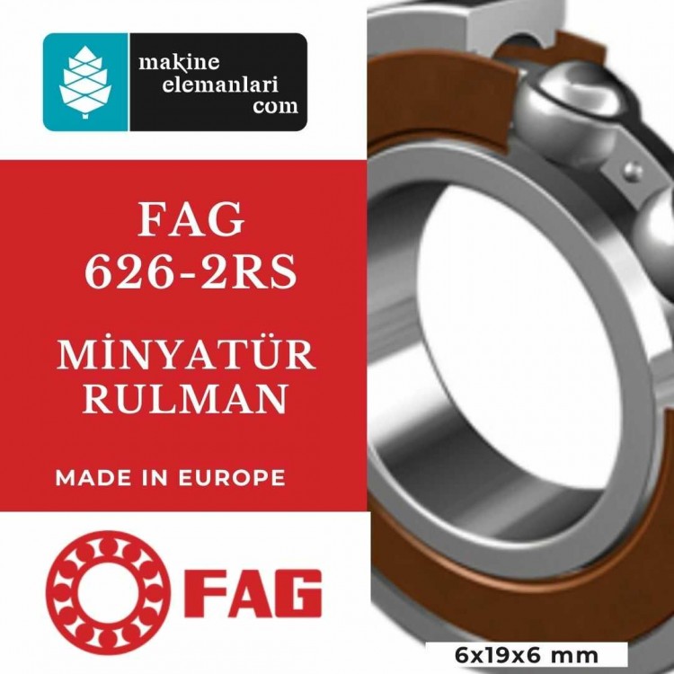 626 2rs FAG Rulman Plastik Kapak ( 6x19x6 - 6*19*6 mm ) Minyatür Rulman
