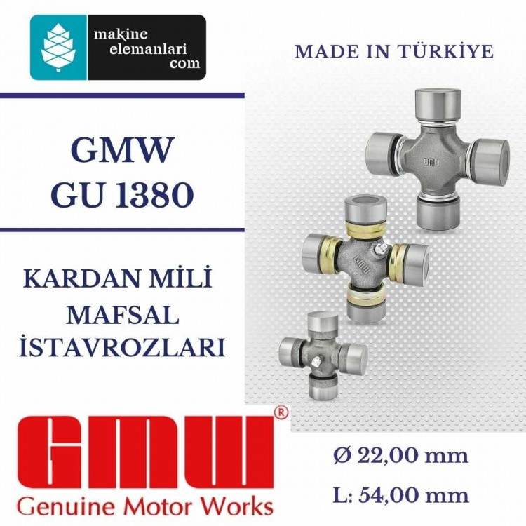 GMW GU 1380 İstavroz Rulmanı GU1380 Ø22x54 mm (MADE IN TÜRKİYE)