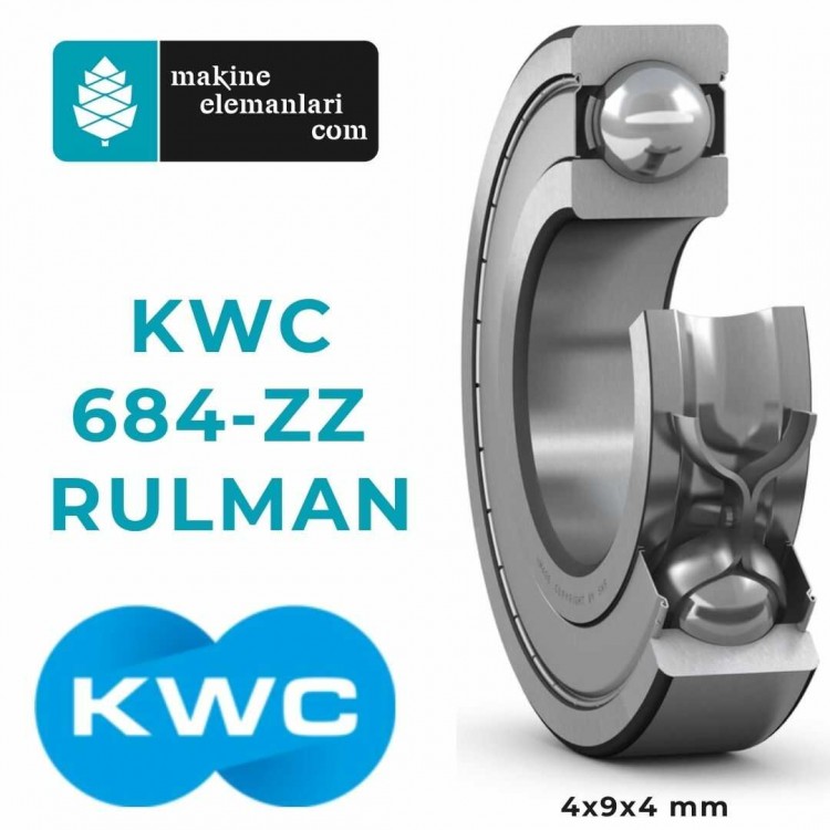 684 ZZ KWC Rulman Çelik Kapak ( 4x9x4 - 4*9*4 mm ) Minyatür Rulman