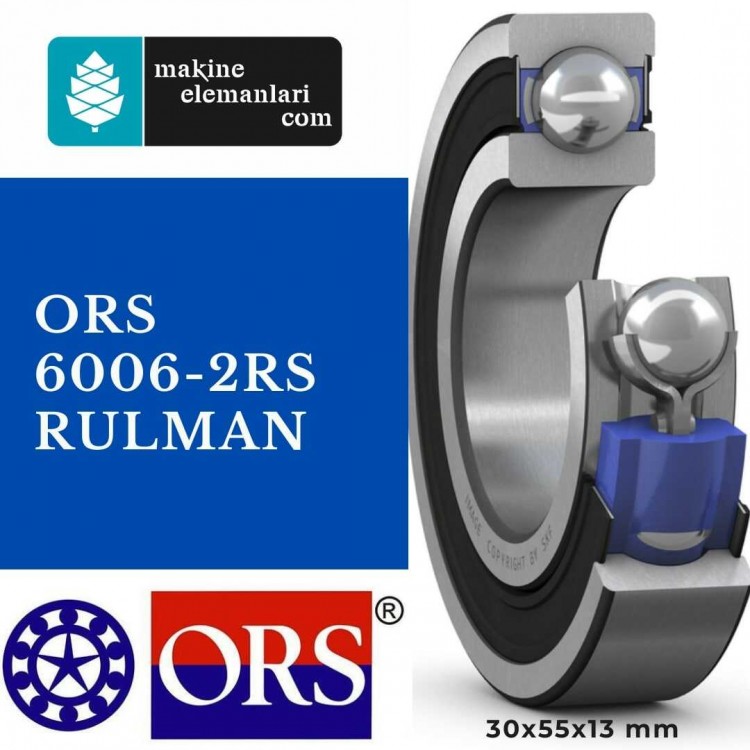 6006 2RS Ors Rulman 30x55x13 Plastik Kapak 30*55*13 mm