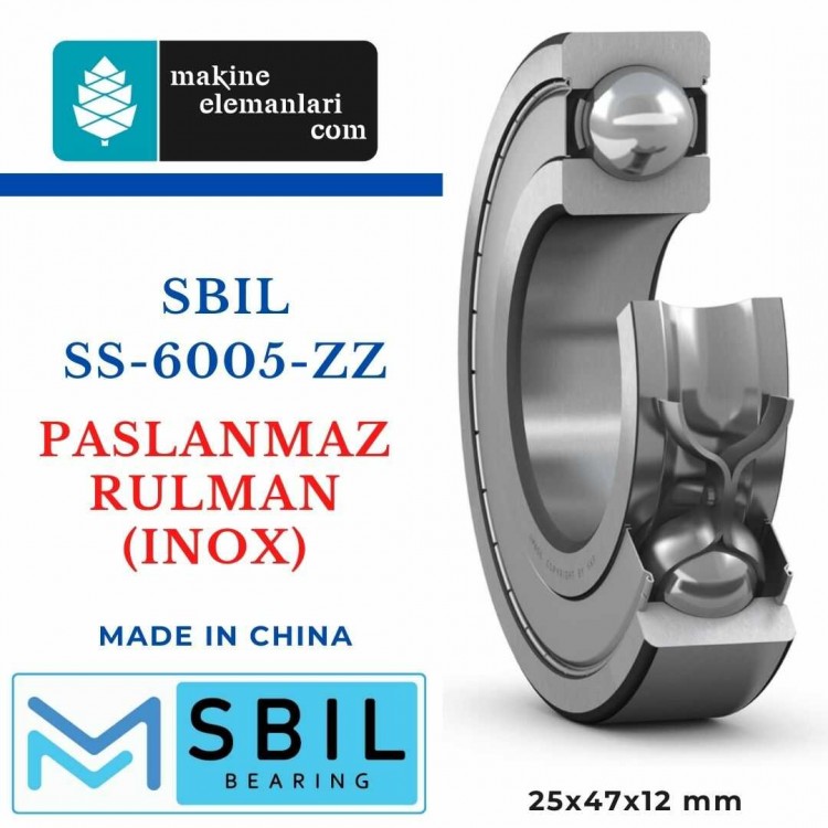 SS 6005 ZZ SBIL Paslanmaz Rulman (25x47x12 - 25*47*12) 