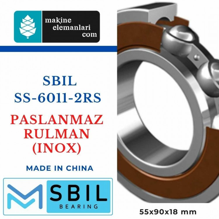 SS 6011 2rs SBIL Paslanmaz Rulman (55x90x18 - 55*90*18) 