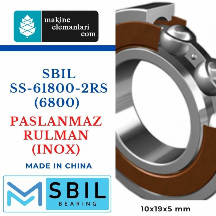 SS 6800 2rs SBIL Paslanmaz Rulman (10x19x5 - 10*19*5) (61800)