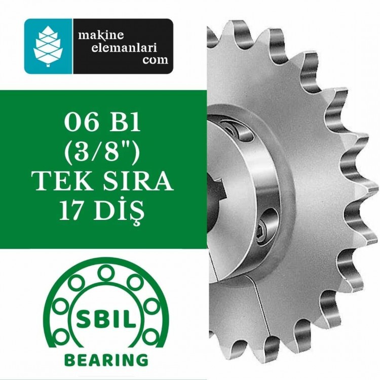 06 B1 (3/8" Tek Sıra) - 17 Diş SBIL MARKA ZİNCİR DİŞLİ (06B1)