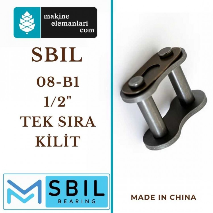 08 B1 (1/2" Tek Sıra) - SBIL MARKA ZİNCİR KİLİTİ (08B1)