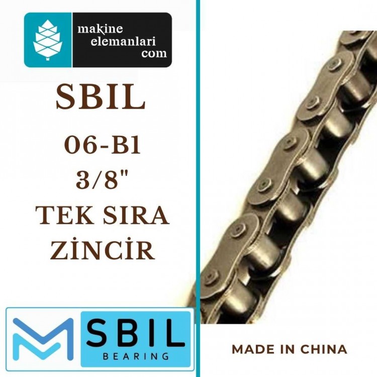 06 B1 (3/8" Tek Sıra) - SBIL MARKA ZİNCİR (06B1) (1METRE) 06 B1 (3/8" Tek Sıra) - SBIL MARKA ZİNCİR (06B1) (1METRE)